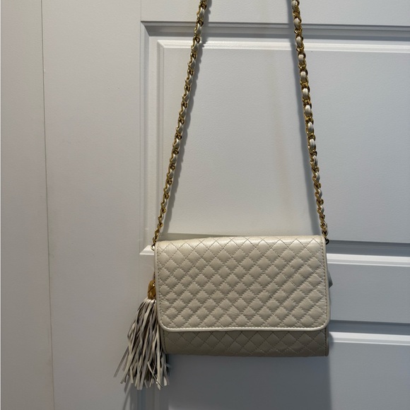 Ganson Handbags - Ganson Elegant Cream Quilted Leather crossbody Bag